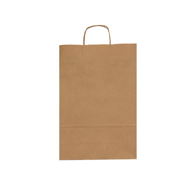 200 Sacs en papier kraft natur à poignées torsadées 32x12x41 cm (LxSxH) – Image 3