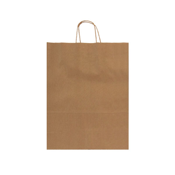 200 Sacs en papier kraft natur à poignées torsadées 39x14x41 cm (LxSxH) – Image 3